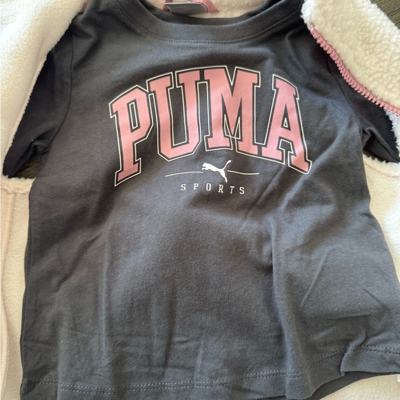 Puma Kids 3 piece vest set - Pink Cream & Grey Size 3T - Picture 2 of 11
